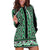 New Zealand Maori Niho Taniwha Hoodie Dress Kakariki Mangopare and Puhoro Pattern