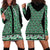 New Zealand Maori Niho Taniwha Hoodie Dress Kakariki Mangopare and Puhoro Pattern
