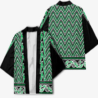 New Zealand Maori Niho Taniwha Kimono Kakariki Mangopare and Puhoro Pattern - Polynesian Pride