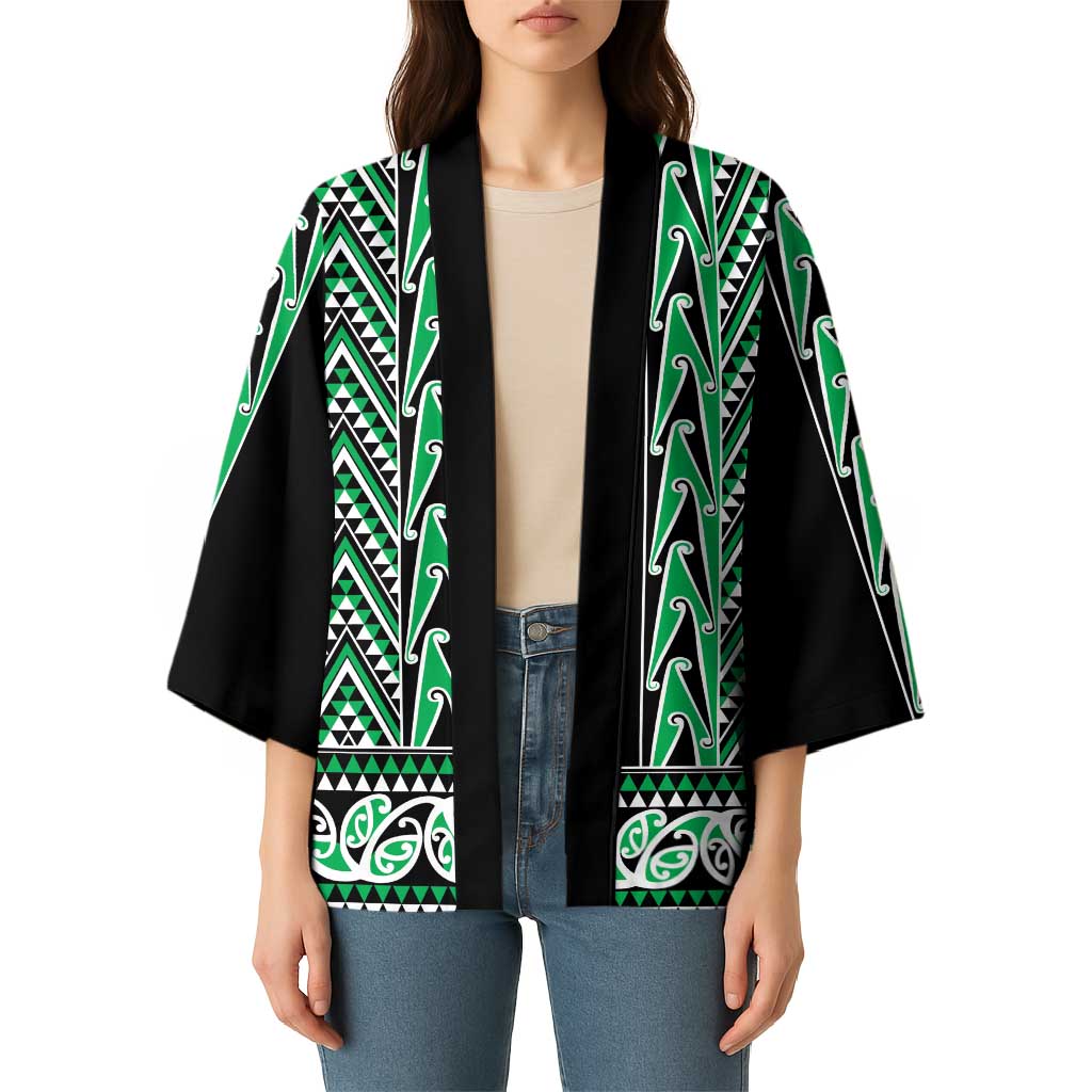 New Zealand Maori Niho Taniwha Kimono Kakariki Mangopare and Puhoro Pattern - Polynesian Pride
