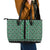 New Zealand Maori Niho Taniwha Leather Tote Bag Kakariki Mangopare and Puhoro Pattern