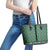 New Zealand Maori Niho Taniwha Leather Tote Bag Kakariki Mangopare and Puhoro Pattern