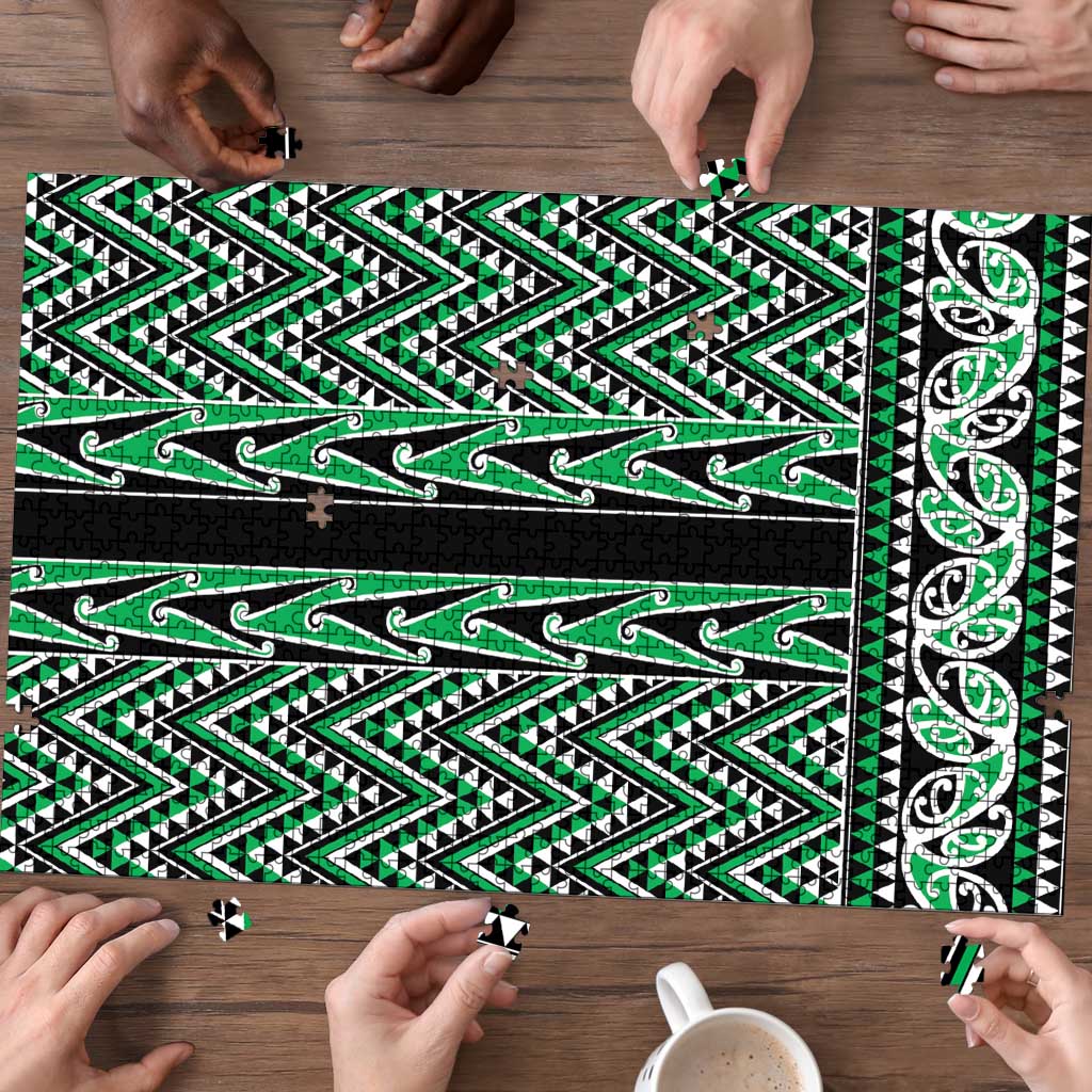 New Zealand Maori Niho Taniwha Puzzle Kakariki Mangopare and Puhoro Pattern - Polynesian Pride