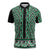 New Zealand Maori Niho Taniwha Zipper Polo Shirt Kakariki Mangopare and Puhoro Pattern - Polynesian Pride