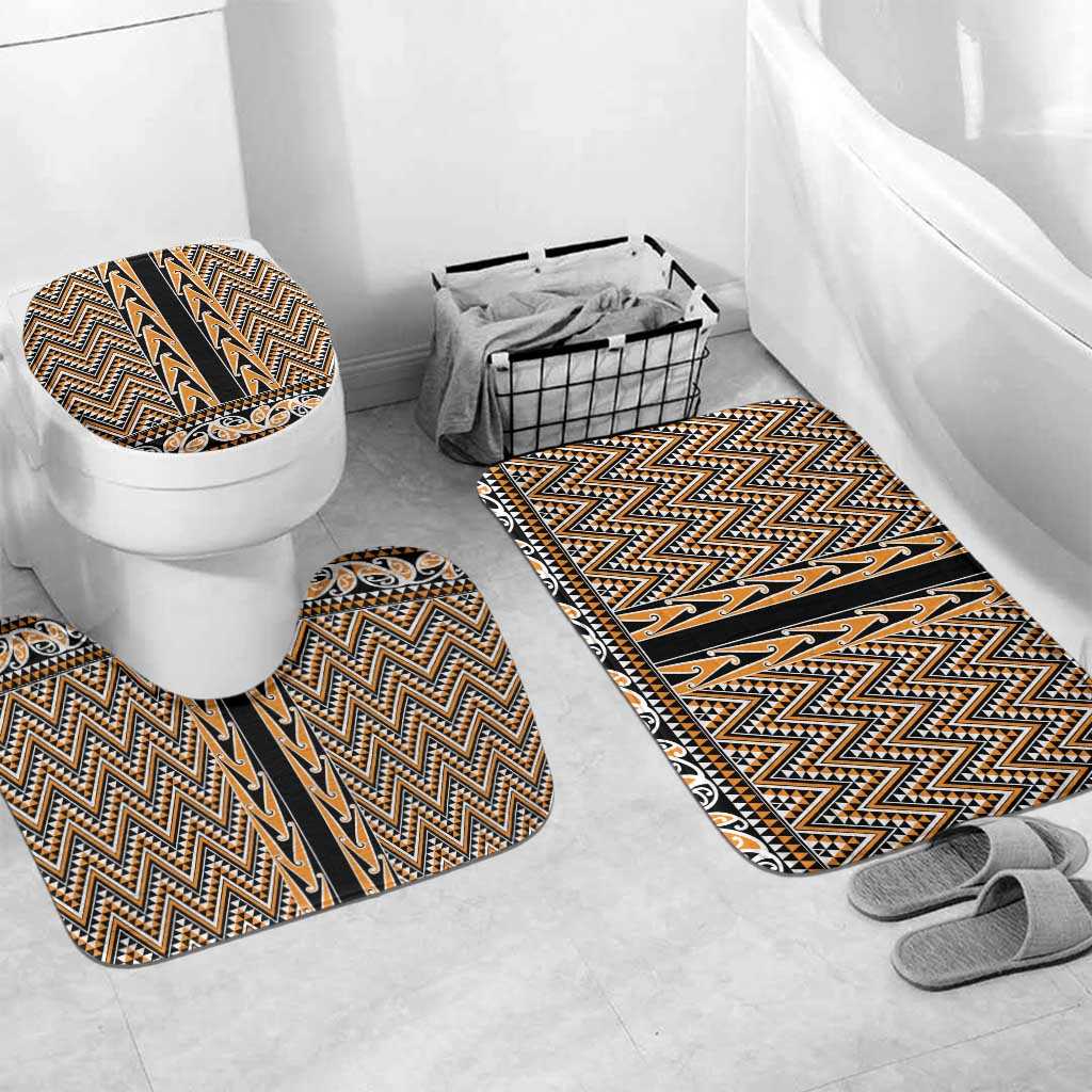 New Zealand Maori Niho Taniwha Bathroom Set Karaka Mangopare and Puhoro Pattern - Polynesian Pride