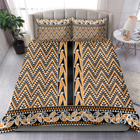 New Zealand Maori Niho Taniwha Bedding Set Karaka Mangopare and Puhoro Pattern