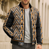 New Zealand Maori Niho Taniwha Bomber Puffer Jacket Karaka Mangopare and Puhoro Pattern - Polynesian Pride