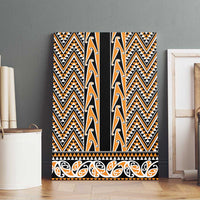 New Zealand Maori Niho Taniwha Canvas Wall Art Karaka Mangopare and Puhoro Pattern