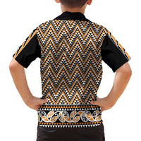 New Zealand Maori Niho Taniwha Family Matching Long Sleeve Bodycon Dress and Hawaiian Shirt Karaka Mangopare and Puhoro Pattern LT9 - Polynesian Pride