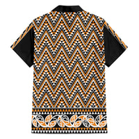 New Zealand Maori Niho Taniwha Family Matching Off The Shoulder Long Sleeve Dress and Hawaiian Shirt Karaka Mangopare and Puhoro Pattern LT9 - Polynesian Pride