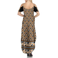 New Zealand Maori Niho Taniwha Family Matching Summer Maxi Dress and Hawaiian Shirt Karaka Mangopare and Puhoro Pattern LT9 - Polynesian Pride