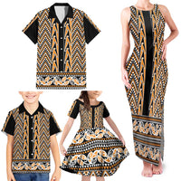 New Zealand Maori Niho Taniwha Family Matching Tank Maxi Dress and Hawaiian Shirt Karaka Mangopare and Puhoro Pattern LT9 - Polynesian Pride