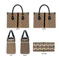 New Zealand Maori Niho Taniwha Leather Bag Karaka Mangopare and Puhoro Pattern LT9 - Polynesian Pride