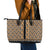 New Zealand Maori Niho Taniwha Leather Tote Bag Karaka Mangopare and Puhoro Pattern