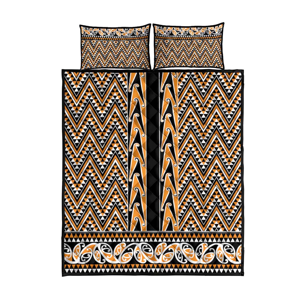 New Zealand Maori Niho Taniwha Quilt Bed Set Karaka Mangopare and Puhoro Pattern LT9 - Polynesian Pride
