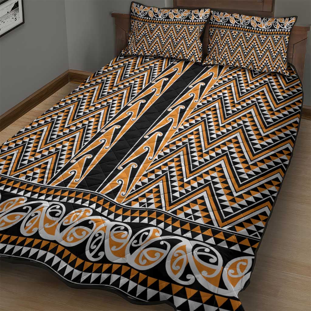 New Zealand Maori Niho Taniwha Quilt Bed Set Karaka Mangopare and Puhoro Pattern LT9 - Polynesian Pride