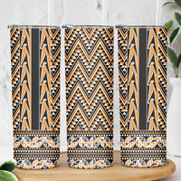 New Zealand Maori Niho Taniwha Skinny Tumbler Karaka Mangopare and Puhoro Pattern