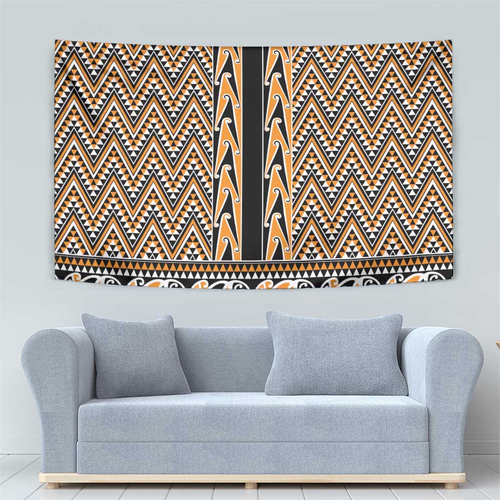 New Zealand Maori Niho Taniwha Tapestry Karaka Mangopare and Puhoro Pattern