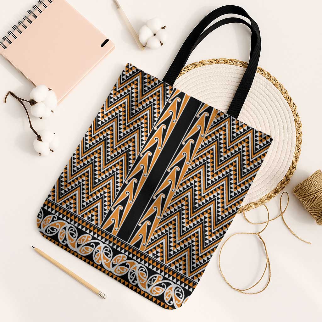 New Zealand Maori Niho Taniwha Tote Bag Karaka Mangopare and Puhoro Pattern - Polynesian Pride