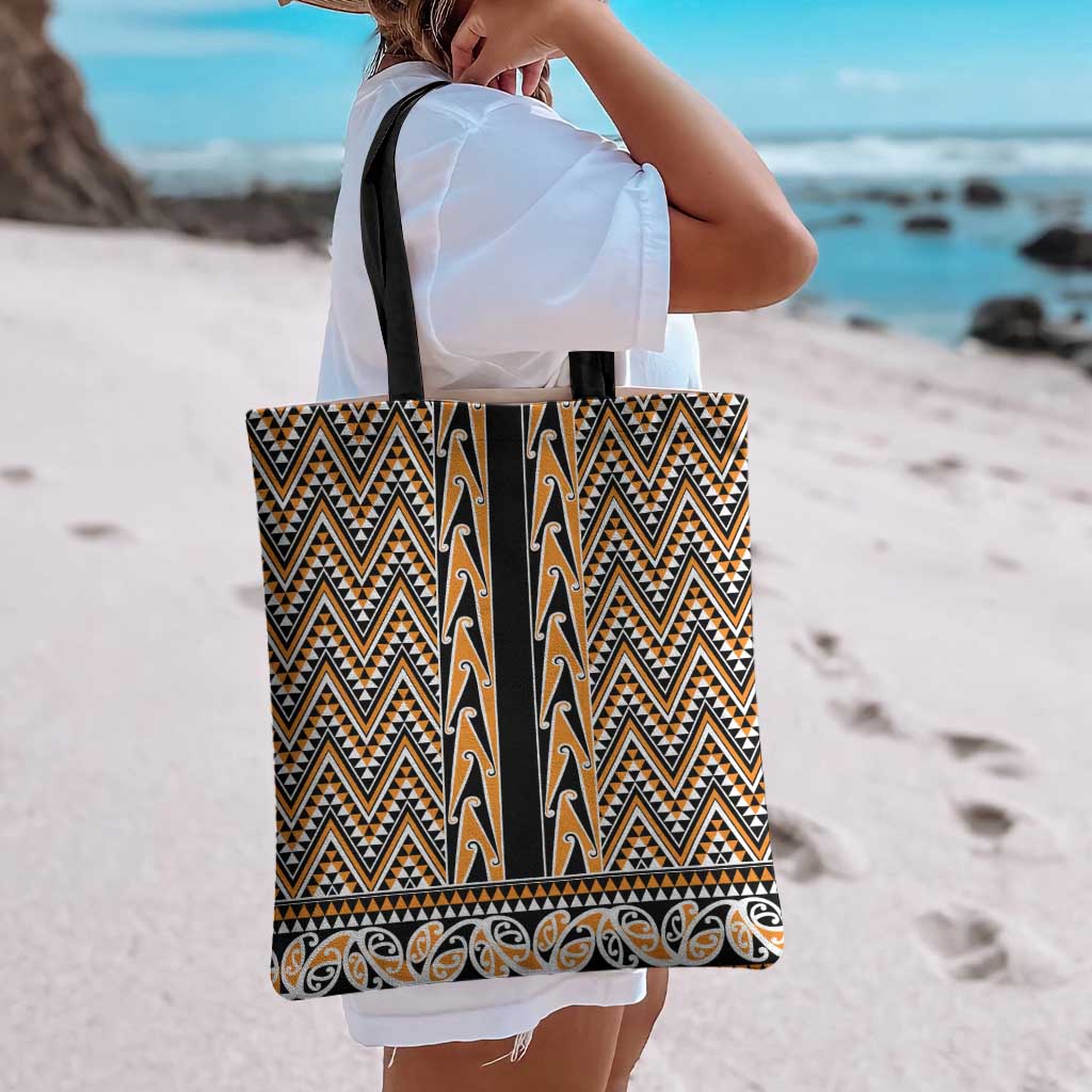 New Zealand Maori Niho Taniwha Tote Bag Karaka Mangopare and Puhoro Pattern - Polynesian Pride