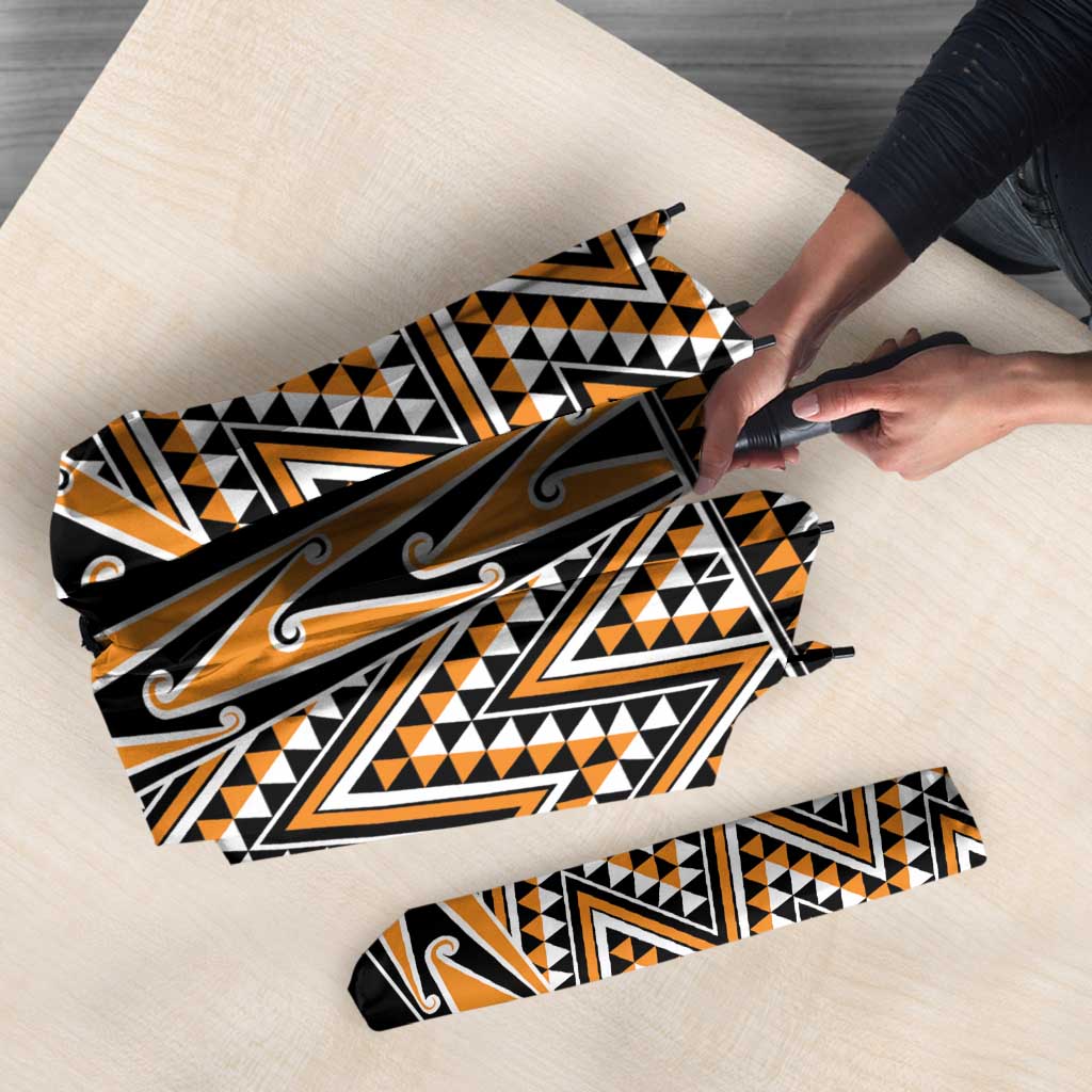 New Zealand Maori Niho Taniwha Umbrella Karaka Mangopare and Puhoro Pattern LT9 - Polynesian Pride