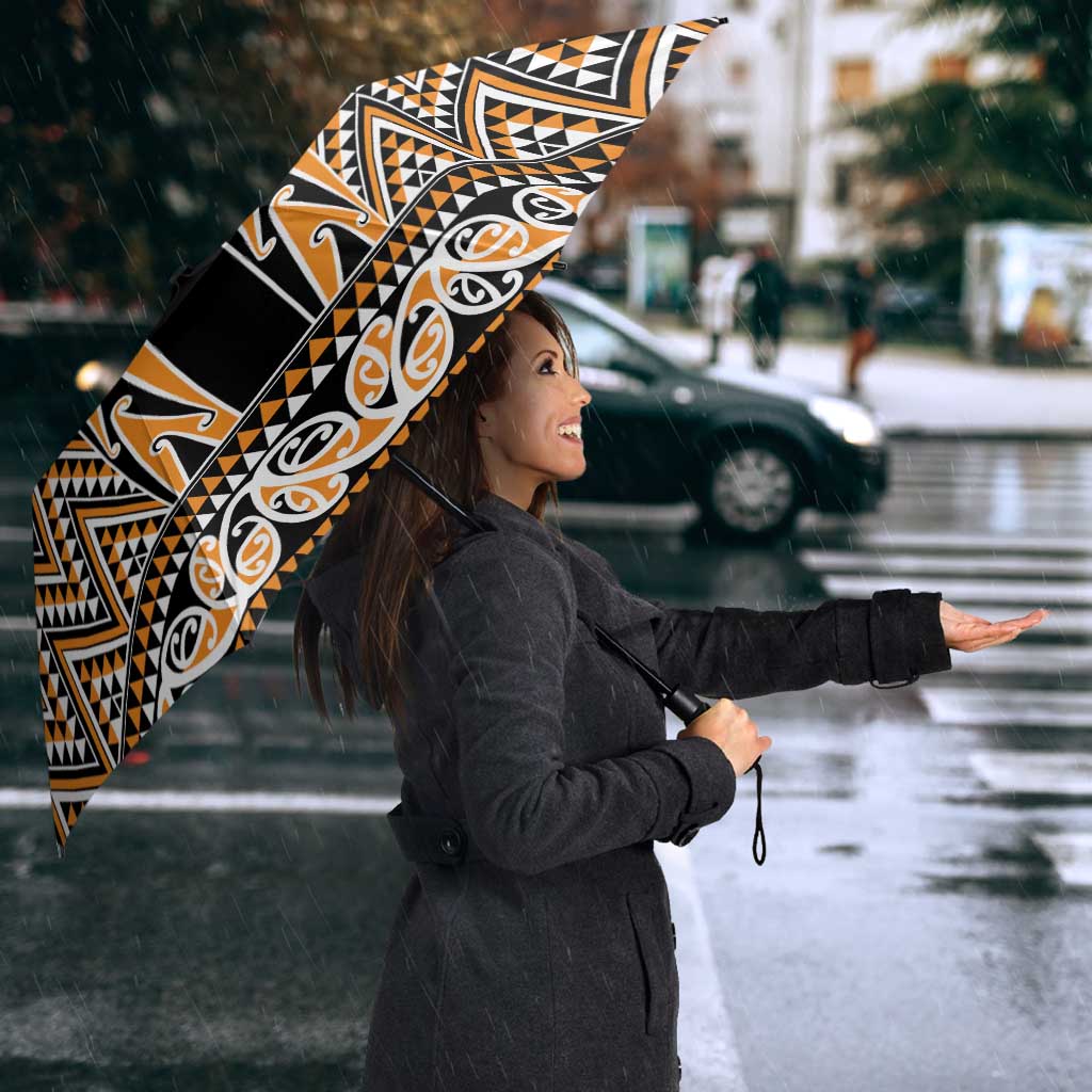 New Zealand Maori Niho Taniwha Umbrella Karaka Mangopare and Puhoro Pattern LT9 - Polynesian Pride