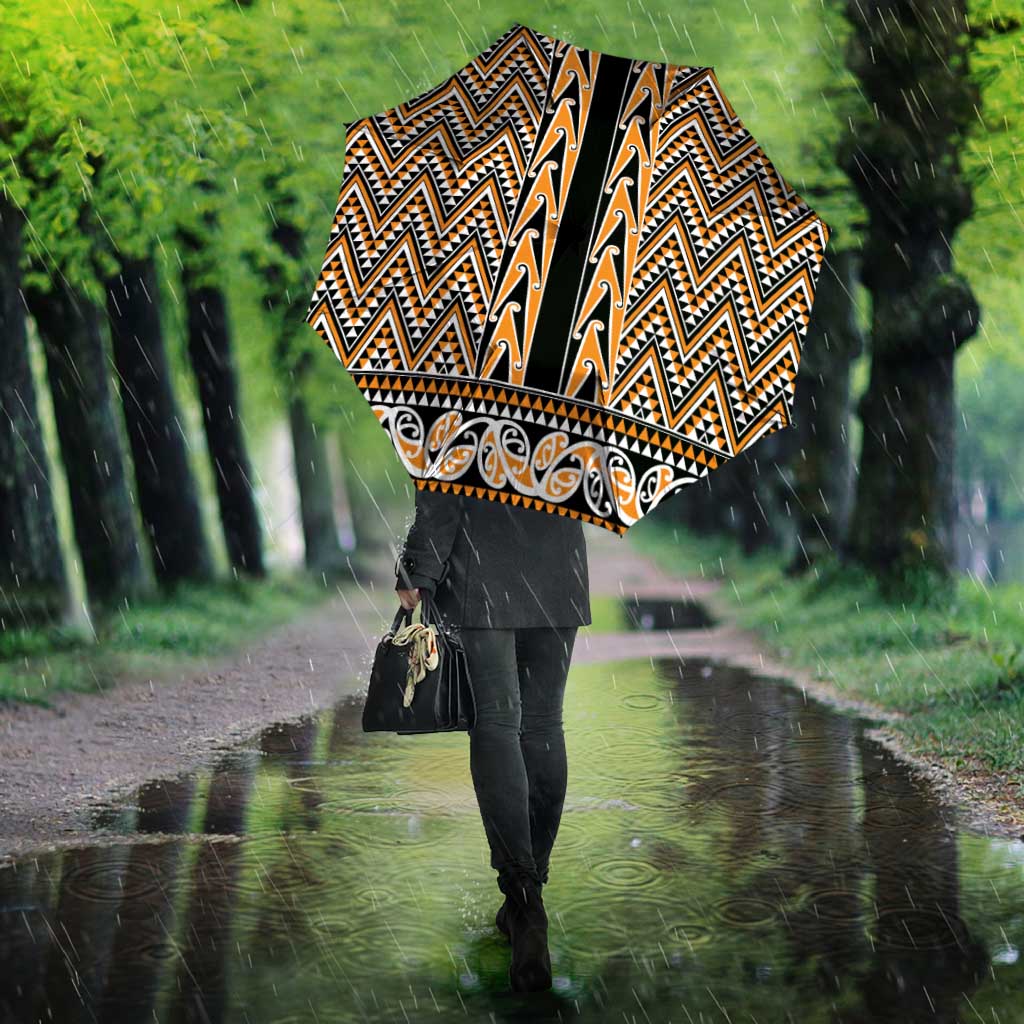 New Zealand Maori Niho Taniwha Umbrella Karaka Mangopare and Puhoro Pattern LT9 - Polynesian Pride