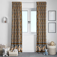 New Zealand Maori Niho Taniwha Window Curtain Karaka Mangopare and Puhoro Pattern LT9 - Polynesian Pride