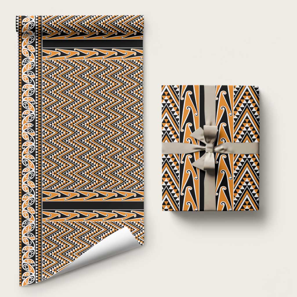 New Zealand Maori Niho Taniwha Wrapping Paper Karaka Mangopare and Puhoro Pattern - Polynesian Pride