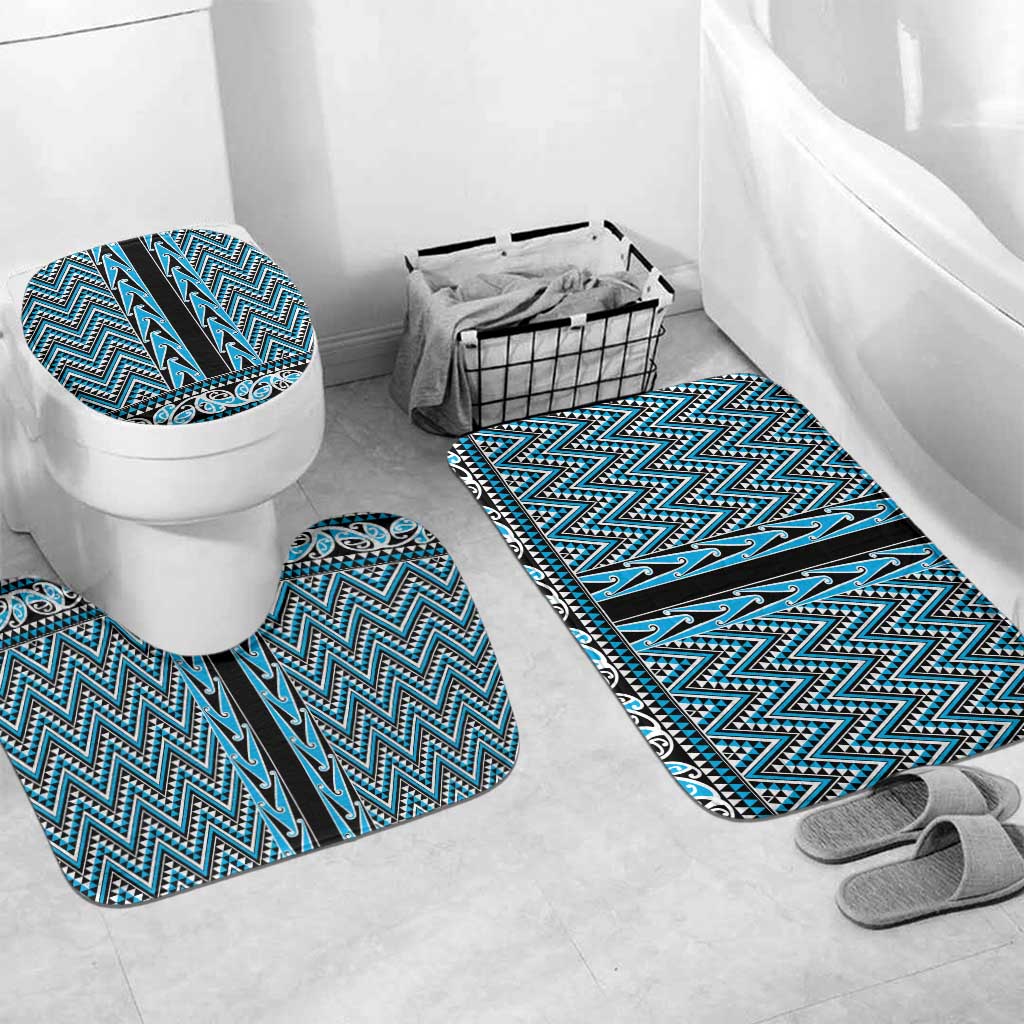 New Zealand Maori Niho Taniwha Bathroom Set Kikorangi Mangopare and Puhoro Pattern - Polynesian Pride