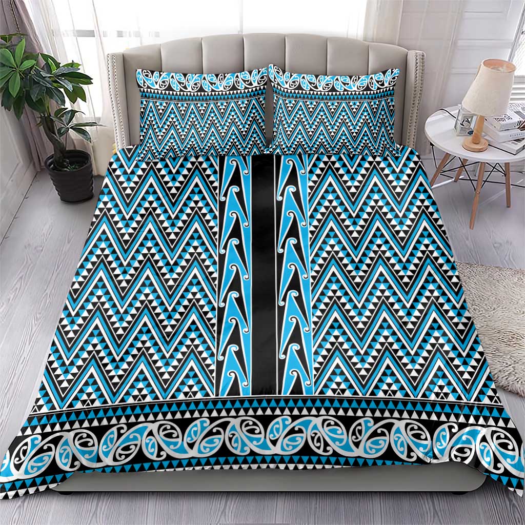 New Zealand Maori Niho Taniwha Bedding Set Kikorangi Mangopare and Puhoro Pattern LT9 - Polynesian Pride