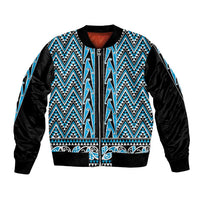 New Zealand Maori Niho Taniwha Bomber Jacket Kikorangi Mangopare and Puhoro Pattern LT9 Unisex Blue - Polynesian Pride