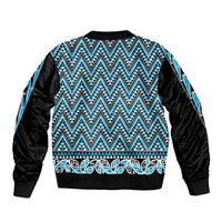 New Zealand Maori Niho Taniwha Bomber Jacket Kikorangi Mangopare and Puhoro Pattern LT9 - Polynesian Pride