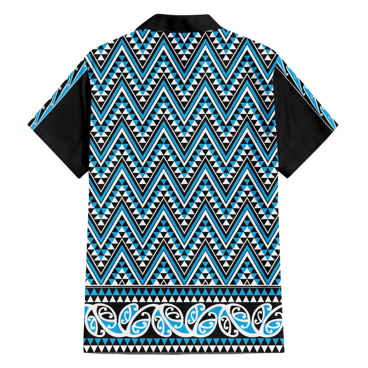 New Zealand Maori Niho Taniwha Family Matching Off The Shoulder Long Sleeve Dress and Hawaiian Shirt Kikorangi Mangopare and Puhoro Pattern LT9 - Polynesian Pride