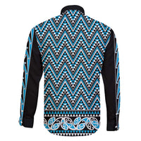 New Zealand Maori Niho Taniwha Family Matching Puletasi and Hawaiian Shirt Kikorangi Mangopare and Puhoro Pattern LT9 - Polynesian Pride