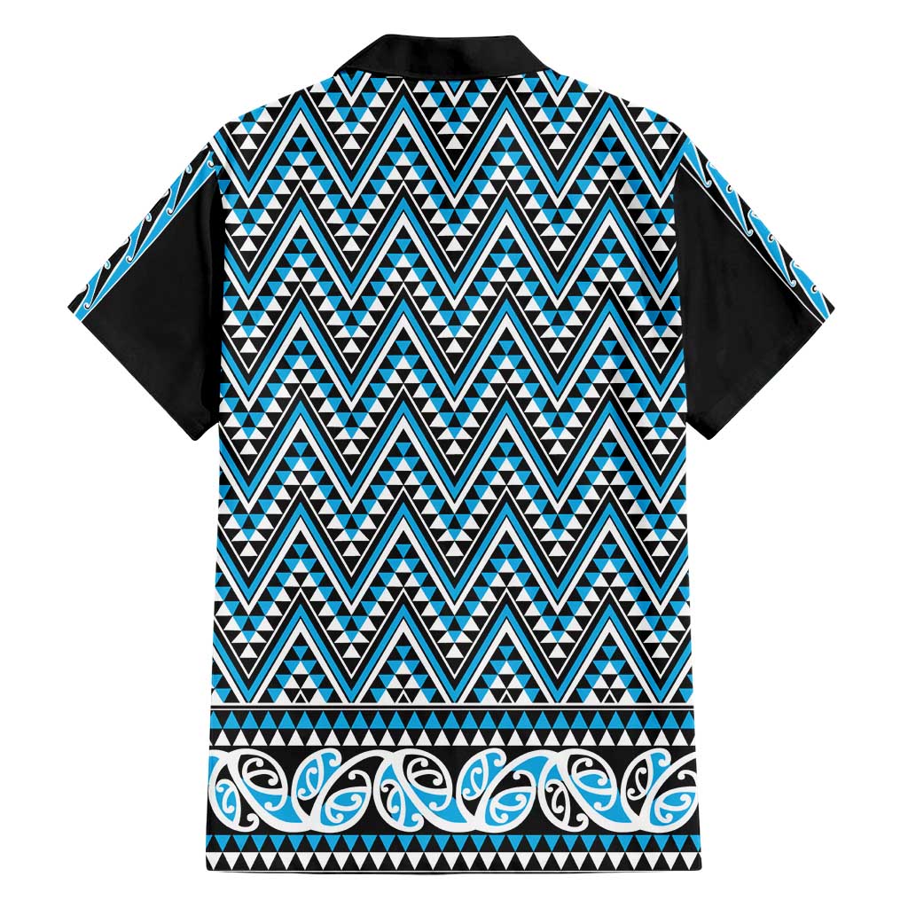 New Zealand Maori Niho Taniwha Family Matching Short Sleeve Bodycon Dress and Hawaiian Shirt Kikorangi Mangopare and Puhoro Pattern LT9 - Polynesian Pride