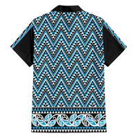 New Zealand Maori Niho Taniwha Family Matching Short Sleeve Bodycon Dress and Hawaiian Shirt Kikorangi Mangopare and Puhoro Pattern LT9 - Polynesian Pride
