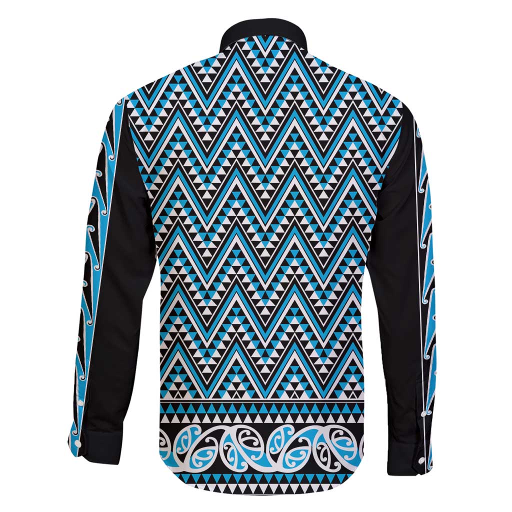 New Zealand Maori Niho Taniwha Family Matching Short Sleeve Bodycon Dress and Hawaiian Shirt Kikorangi Mangopare and Puhoro Pattern LT9 - Polynesian Pride