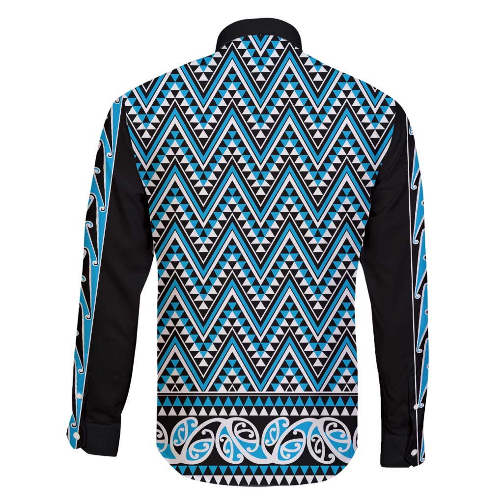 New Zealand Maori Niho Taniwha Family Matching Summer Maxi Dress and Hawaiian Shirt Kikorangi Mangopare and Puhoro Pattern LT9 - Polynesian Pride