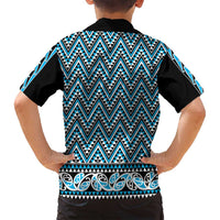 New Zealand Maori Niho Taniwha Family Matching Tank Maxi Dress and Hawaiian Shirt Kikorangi Mangopare and Puhoro Pattern LT9 - Polynesian Pride