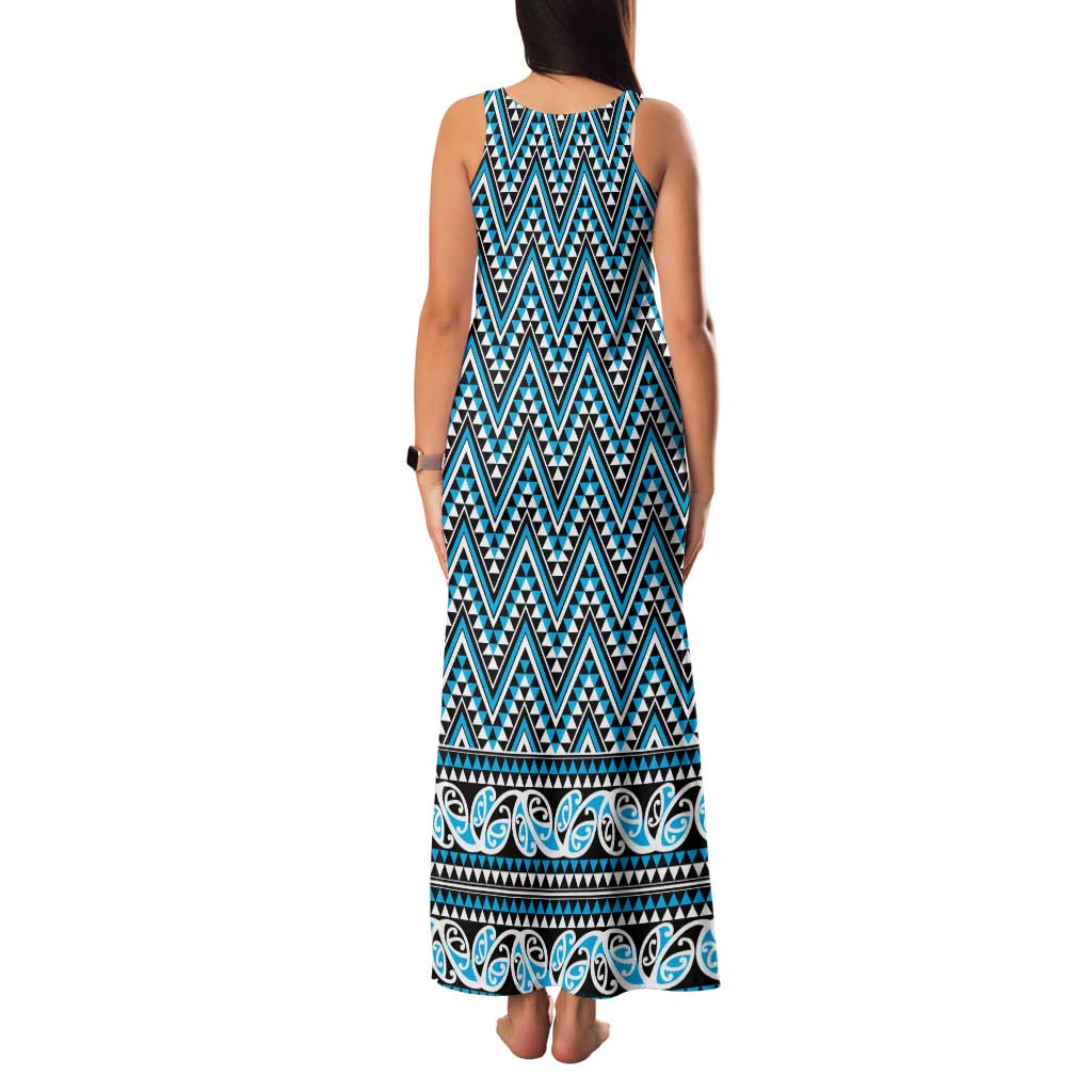 New Zealand Maori Niho Taniwha Family Matching Tank Maxi Dress and Hawaiian Shirt Kikorangi Mangopare and Puhoro Pattern LT9 - Polynesian Pride