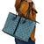 New Zealand Maori Niho Taniwha Leather Tote Bag Kikorangi Mangopare and Puhoro Pattern