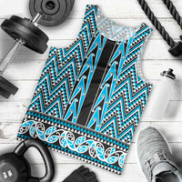 New Zealand Maori Niho Taniwha Men Tank Top Kikorangi Mangopare and Puhoro Pattern