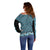 New Zealand Maori Niho Taniwha Off Shoulder Sweater Kikorangi Mangopare and Puhoro Pattern