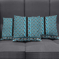 New Zealand Maori Niho Taniwha Pillow Cover Kikorangi Mangopare and Puhoro Pattern - Polynesian Pride