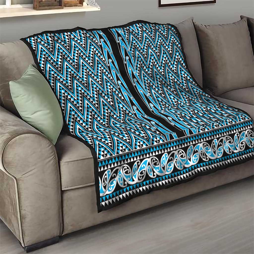 New Zealand Maori Niho Taniwha Quilt Kikorangi Mangopare and Puhoro Pattern