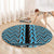 New Zealand Maori Niho Taniwha Round Carpet Kikorangi Mangopare and Puhoro Pattern