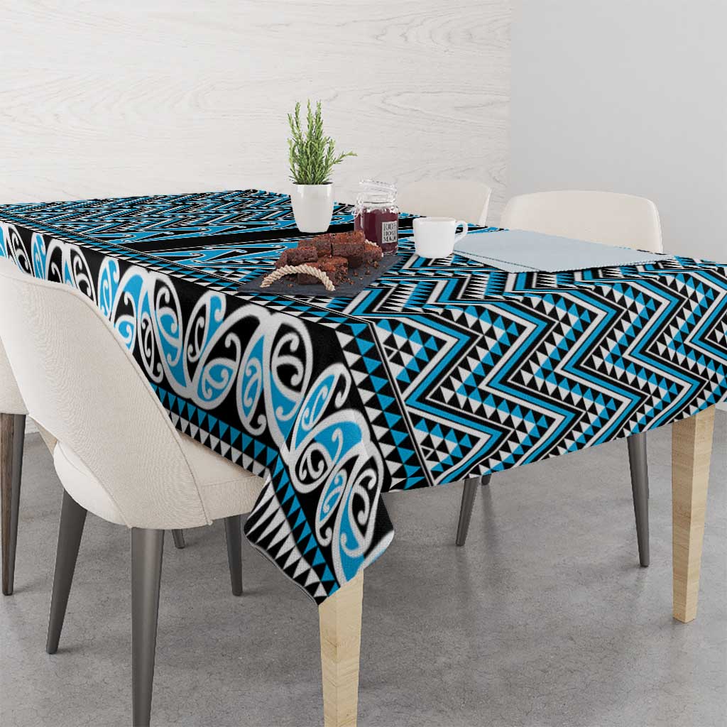 New Zealand Maori Niho Taniwha Tablecloth Kikorangi Mangopare and Puhoro Pattern LT9 - Polynesian Pride