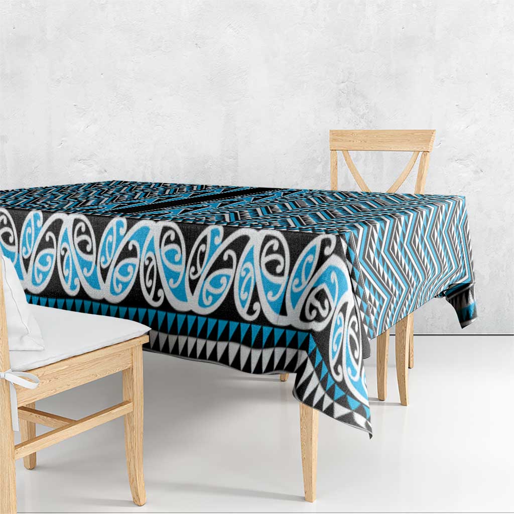 New Zealand Maori Niho Taniwha Tablecloth Kikorangi Mangopare and Puhoro Pattern LT9 - Polynesian Pride