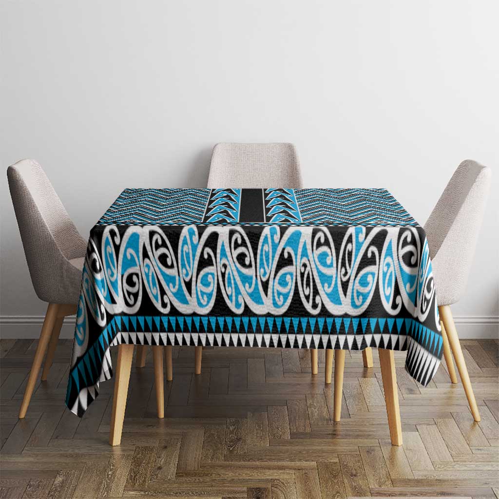New Zealand Maori Niho Taniwha Tablecloth Kikorangi Mangopare and Puhoro Pattern LT9 - Polynesian Pride